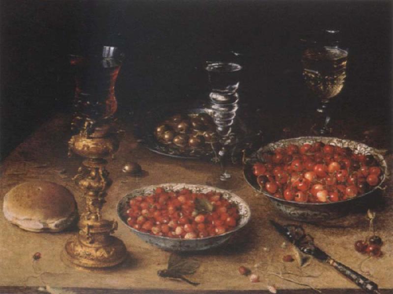 Osias Beert Museum national style life with cherries and strawberries in Chinese china shot els